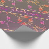"Dank u" Roos Harten op plum Cadeaupapier (Hoek)