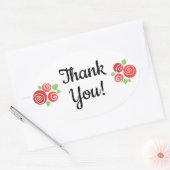 Dank u roos knoppen bloemenveer envelop sticker (Envelop)