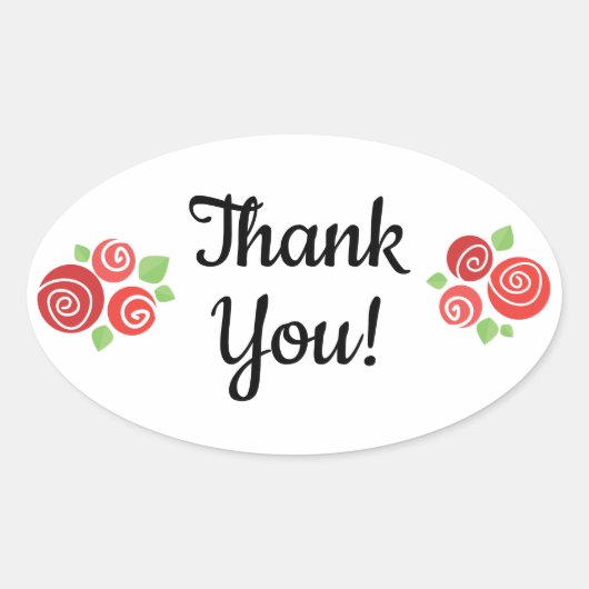 Dank u roos knoppen bloemenveer envelop sticker (Voorkant)