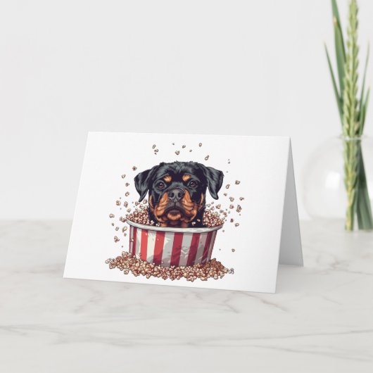 Dank u Rottweiler Dog Film Popcorn Bucket Bedankkaart (Voorkant)