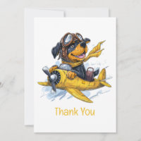 Dank u Rottweiler Dog Pilot Vliegtuig