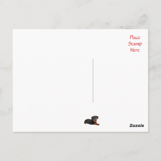 Dank u Rottweiler Puppy Dog Groeten Briefkaart (Achterkant)