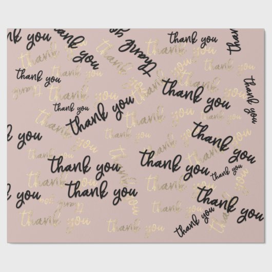 Dank u Royal Ivory Gold Caligrafie Script Favor Cadeaupapier (Vlak)