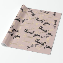 Dank u Royal Ivory Gold Caligrafie Script Favor Cadeaupapier