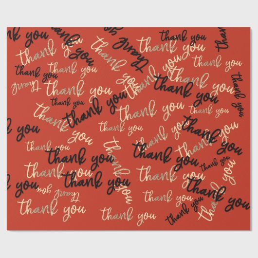 Dank u Royal Sinaasappel gouden kaligrafie script Cadeaupapier (Vlak)