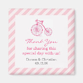 Dank u Roze Baby shower Favor Magnet (Voorkant)