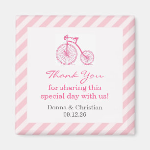 Dank u Roze Baby shower Favor Magnet