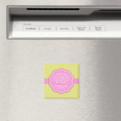 Dank u Roze Baby shower Favor Magnet (Insitu (Vaatwasser))