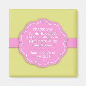 Dank u Roze Baby shower Favor Magnet (Voorkant)