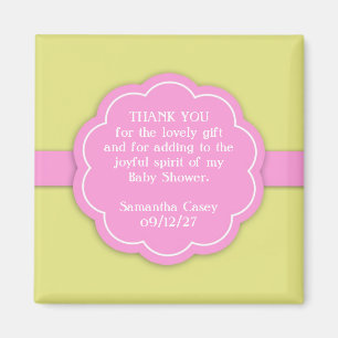 Dank u Roze Baby shower Favor Magnet