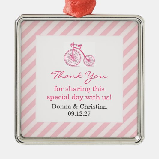 Dank u Roze Baby shower Favor Ornament (Voorkant)