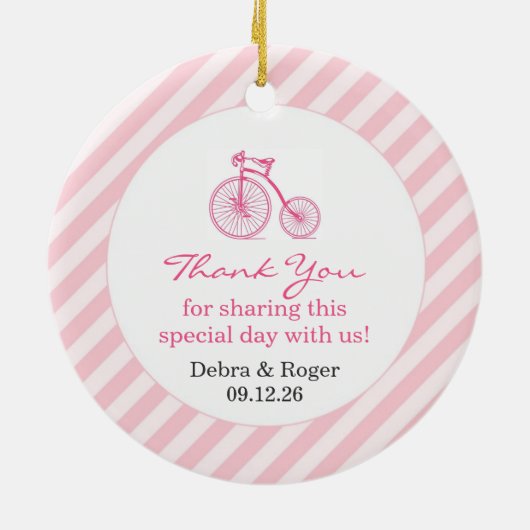 Dank u Roze Baby shower Favor Ornament (Achterkant)