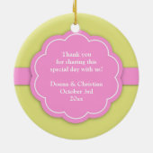 Dank u Roze Baby shower Favor Ornament (Achterkant)