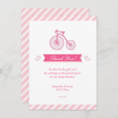 Dank u Roze Baby shower Kaart (Voorkant / Achterkant)