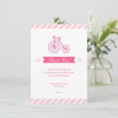 Dank u Roze Baby shower Kaart (Staand voorkant)