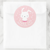Dank u roze Baby shower Kawaii Bunny Sticker (Tas)