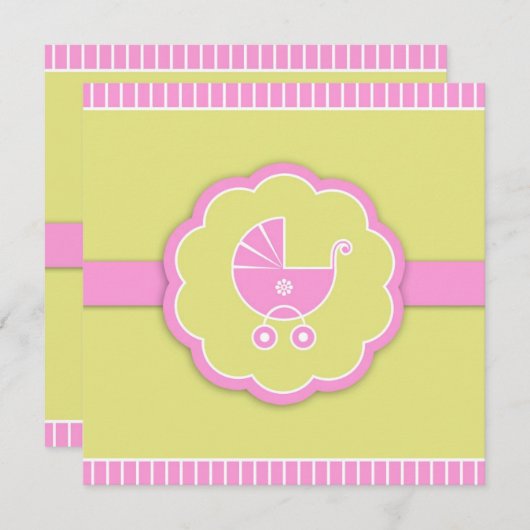 Dank u roze Baby shower platte Kaart (Voorkant / Achterkant)