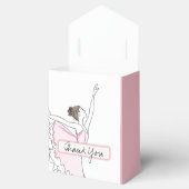 Dank u Roze Ballerina Verjaardag Baby Favor Boxes Bedankdoosjes (Geopend)