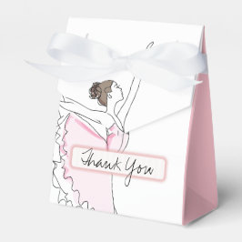 Dank u Roze Ballerina Verjaardag Baby Favor Boxes Bedankdoosjes