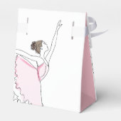 Dank u Roze Ballerina Verjaardag Baby Favor Boxes Bedankdoosjes (Achterkant)