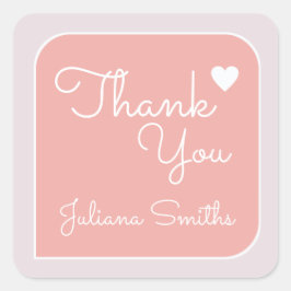 dank u / roze bedankt vierkante sticker