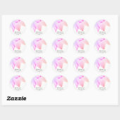*~* Dank u Roze & Blauw Ombre Lotus Ronde Sticker (Vel)
