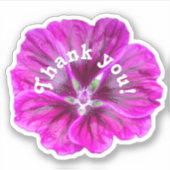 Dank u roze bloem paarse bloesem sticker (Voorkant)
