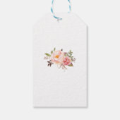 Dank u roze bloemenbruiloft gunst label cadeaulabel (Achterkant)