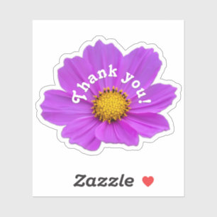 Dank u roze bloemroze bloesem sticker