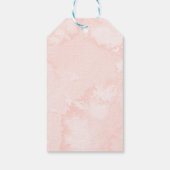 Dank u - Roze Blush Bloemen Goud Geometrische Favo Cadeaulabel (Achterkant)