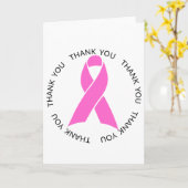 Dank u Roze Borstkanker Awareness Ribbon Kaart (Gele Bloem)