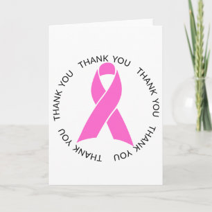 Dank u Roze Borstkanker Awareness Ribbon Kaart