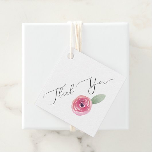 Dank u Roze Bruiloft Favor Label (In situ)