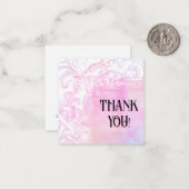 *~* DANK U Roze Dankbaarheid AP62 Vlakke Nota Kaar Notitiekaartje (Voorkant / Achterkant in situ)
