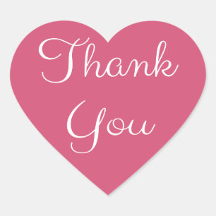 Dank u roze en wit hart hart sticker