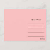 Dank u Roze en Zwart Briefkaart (Achterkant)