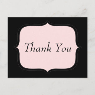 Dank u Roze en Zwart Briefkaart