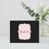 Dank U  roze en zwart Briefkaart (Staand voorkant)