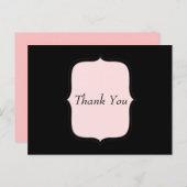 Dank U  roze en zwart Briefkaart (Voorkant / Achterkant)