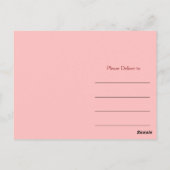 Dank U  roze en zwart Briefkaart (Achterkant)