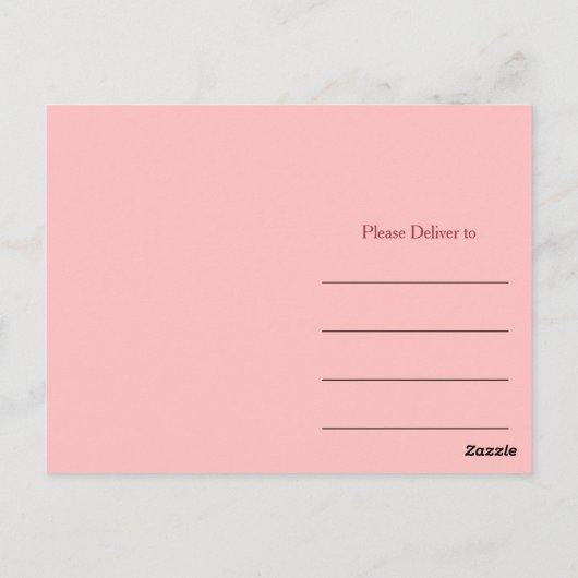 Dank U  roze en zwart Briefkaart (Achterkant)