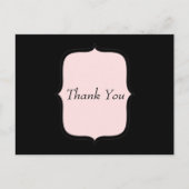 Dank U  roze en zwart Briefkaart (Voorkant)