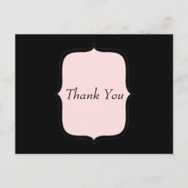 Dank U  roze en zwart Briefkaart