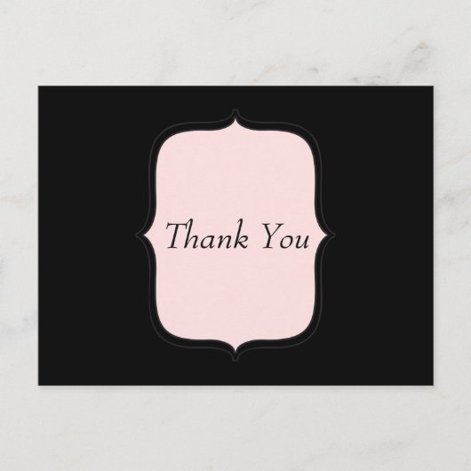 Dank U  roze en zwart Briefkaart (Voorkant)