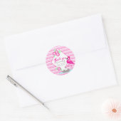 Dank u roze flamingo baby shower stickers (Envelop)