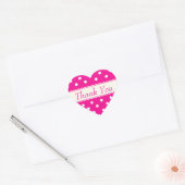 Dank u Roze Fuschia & Witte Polka Dot Sticker (Envelop)