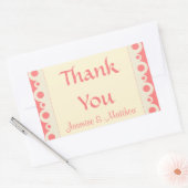 Dank u roze gepersonaliseerde stip bruiloft Sticke Rechthoekige Sticker (Envelop)