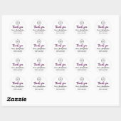 Dank u Roze Glitter Script Naam Logo White Ronde Sticker (Vel)