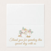 Dank u roze gouden pompoen Thanksgiving bruiloft Kaart (Buitenkant ongevouwen)