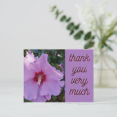 Dank u roze Hibiscus Flower Kaart (Staand voorkant)